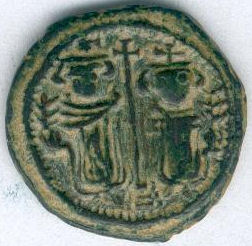 follis arabo-musulman figures des empereurs byzantins