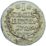 1 sechsling de Hambourg 1726