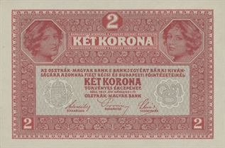 billet autrichien de 2 couronnes 1917 émis en 1919